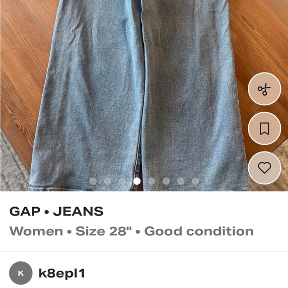 GAP Women's Light Blue Wide Leg Cropped Jeans - Picture 4 of 8